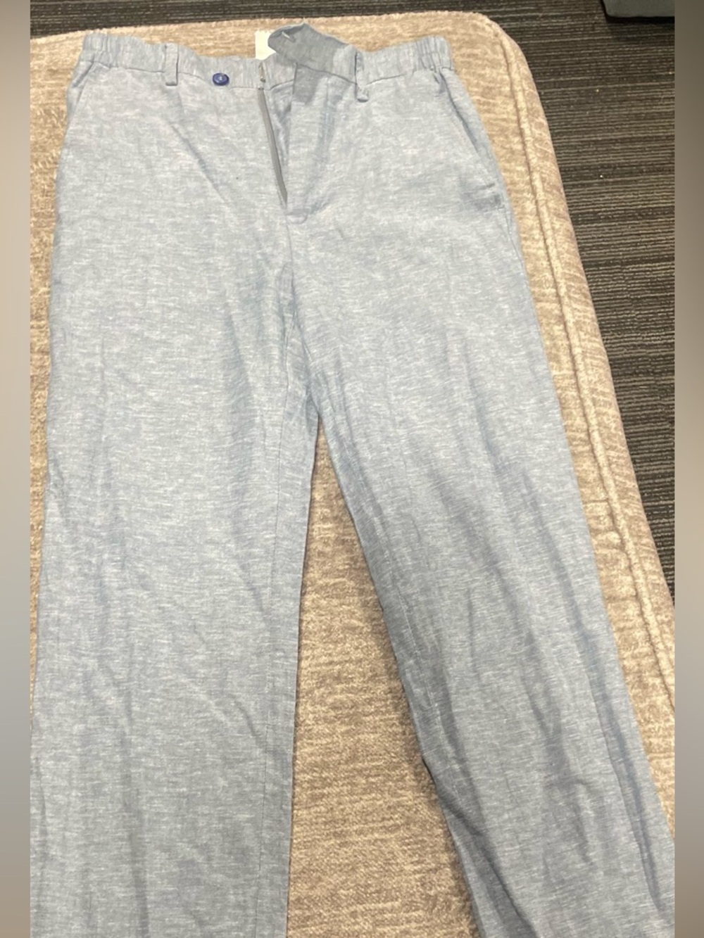 Light Blue Chambray Casual Pants